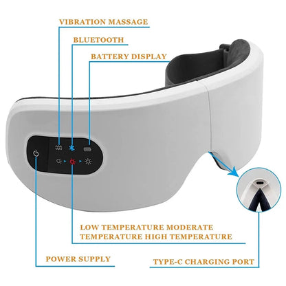 Heated Eye Massager with Vibration & Bluetooth Music